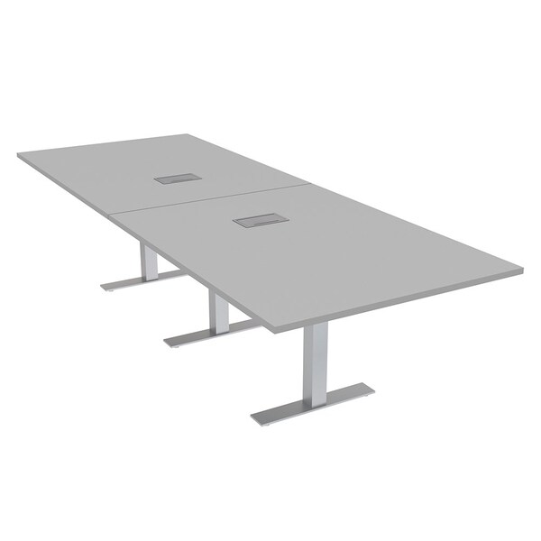 45 in W, 120 in L, 29 in H, Engineered Wood Top, Grey